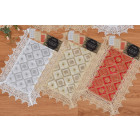 Sequin Holiday Place Mat with Lace Border