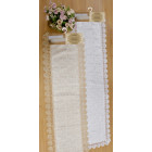 Jacquard Table Runner with Lace Border