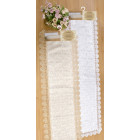 Jacquard Table Runner with Lace Border