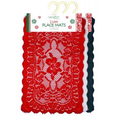 Holiday 2 pack 12"X 18" Lace Placemats