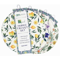 2 Pack Round Fabric Trivets