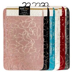 2 Pc Memory Foam Bath Mat Set