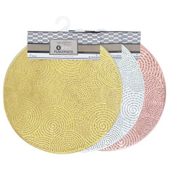 4 Pack Metallic PVC Round Place Mats