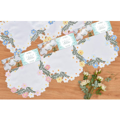 Embroidered Floral Doily