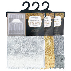 Sequin Embroidered Window Curtain Set- Butterflies