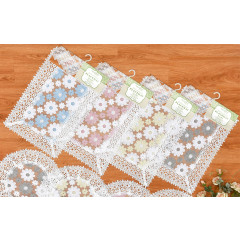 Embroidered Place Mat with Lace Border 