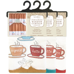 Embroidered Window Curtain Set