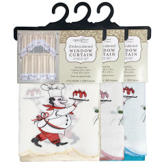 Embroidered Window Curtain Set