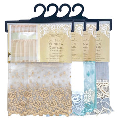 Embroidered Window Curtain Set
