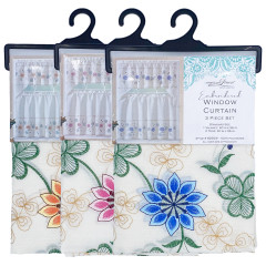 Embroidered Window Curtain Set