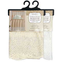 Embroidered Window Curtain Set
