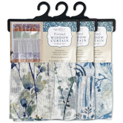 3pc Printed Window Curtain Set