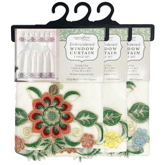 Embroidered Window Curtain Set