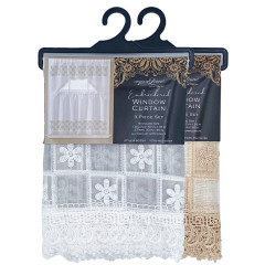 Embroidered Lace Window Curtain Set