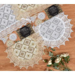 Sequin Doily with Lace Border