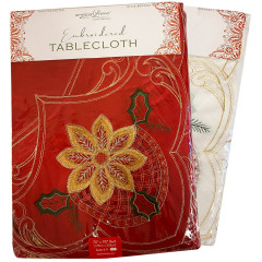 Holiday Embroidered Tablecloth