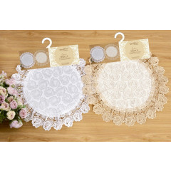 Jacquard Doily with Lace Border