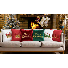 18" Velvet Holiday Cushion Cover